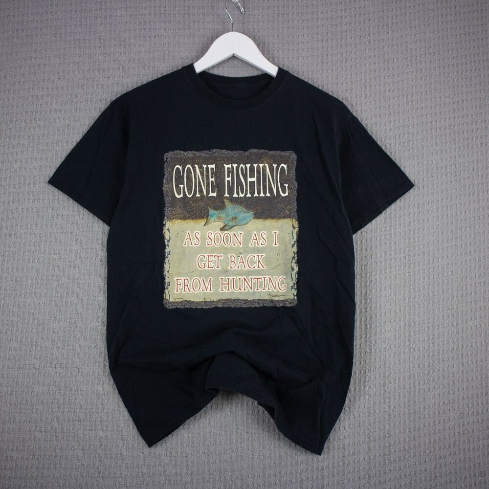 Gone FIshing Humor Tee VIntage